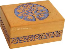 Approximate RRP £140, Collection of 5 x Hind Handicrafts Wooden Box Funeral Cremation Urns for Human