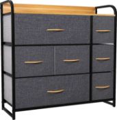 RRP £96.99 YITAHOME Chest of Drawers, Cationic Fabric 7-Drawer Storage Organizer Unit Sturdy Steel