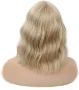 RRP £96 Set of 6 x Short Wigs for Women Wavy Bob Wigs With Bangs Natural Curly Wigs Synthetic Hair