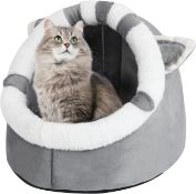 RRP £30 Set of 2 x TSLBW Cat Bed Pet Cave Bed Soft Cat House Cosy Tent Cat Nest Bed Warm Cat Cave