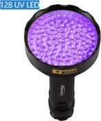 Alonefire SV128 395nm UV Torch 128 LED Ultraviolet Blacklight Flashlight Black Light with UV