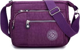 RRP £48 Set of 3 x Womens Multi Pocket Messenger Cross Body Bag Travel Bag Casual Cross Body