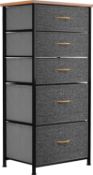 RRP £59.99 YITAHOME Chest of Drawers, Cationic Fabric 5-Drawer Storage Organizer Unit Sturdy Steel