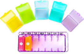 RRP £54 Set of 9 x Pill Box-Weekly Pill Organiser Portable Storage Box BPA Free Tablet Boxes with