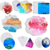 RRP £65 Set of 5 x Upgraded 38Pcs Resin Jewellery Making Kits Molds Large Size Pyramid Resin