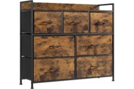RRP £34.99 SONGMICS Chest of Drawers, Bedroom Cabinet, 7 Fabric Drawers with Handles, Metal Frame,