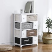 RRP £99.99 Ruication Bedside Table Storage Cabinets Wicker Woven Baskets Organiser Large Chest of