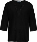 RRP £17.99 YAOBAOLE Men's Fashion V-Neck Cotton Linen Lace up Shirts Grandad Collar Beach Yoga