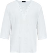 RRP £17.99 YAOBAOLE Men's Fashion V-Neck Cotton Linen Lace up Shirts Grandad Collar Beach Yoga