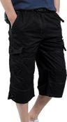 RR_P £25.99 YAOBAOLE Men's Casual Cargo Shorts Outdoor 3/4 Length Capri Shorts with Pocket, 3XL