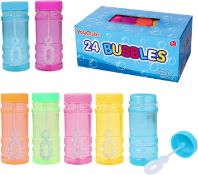 RRP £45 Set of 3 x YouCute Bubbles 24 Packs Bubbles With Bubble Wand Bottles Birthday Bubble