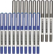 RRP £45 Set of 5 x FRIUSATE 20 Pieces Rollerball Pen, 0.5mm Black Blue Gel Pens Smooth Ballpoint Pen