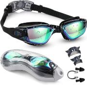 Set of 3 x Swimming Goggles, Swim Goggles for Adult Men Women & 6+ Age Kids Anti Fog Swimming