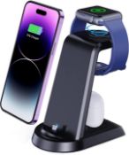 RRP £24.99 Wireless 3-in-1 Charging Station for Apple Devices, Wireless Charger Stand