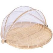 RRP £23.99 Xshelley Round Bamboo Food Tent Basket