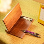 Set of 3 x Hashcart Wood Clipboard Folio - Notepad Holder, Refillabe Lined Notepad | Paper Organizer