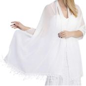 RRP £30 Set of 2 x Chiffon Shawls and Wraps for Women Evening Dress by Ladiery, Lightweight Soft