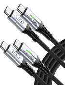 RRP £45 Set of 3 x INIU 2-Pack USB C to USB C Charge Cable 100W Fast Charging Braided Phone Charger
