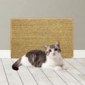 RRP £34 Set of 2 x KPUY Cat Scratcher 60 x 40cm Cat Scratching Mat with Adhesive Hook Loop Tape