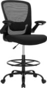 RRP £84.99 SONGMICS Drafting Chair with Flip-up Armrests, Mesh Office Chair, Ergonomic Painting
