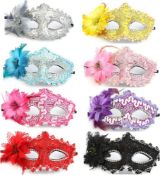RPP £56 Set of 4 x 8-Pack HCliptie 8 Colours Half Masquerades Venetian Masks Costumes Party