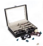RRP £22.99 CO-Z Leatherette Sunglasses Storage, 8 Slots Sunglasses Organiser Box Display Case