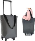 RRP £27.99 Belegao Shopping Bag on Wheels for Women - Foldable Shopping Trolley with Zip
