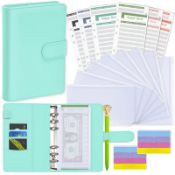 RRP £44 Set of 4 x Notebook Budget Binder Cash Envelopes System, JOENCOST Handy A6 PU Leather