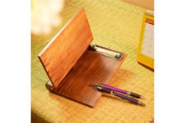 Set of 4 x Hashcart Wood Clipboard Folio - Notepad Holder, Refillabe Lined Notepad | Paper Organizer