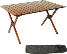 RRP £79.99 Rock Cloud Folding Camping Table Aluminum Portable Roll-Up Picnic Table 4-6 Person for