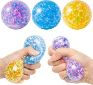 RRP £44 Set of 4 x Haooryx 3Pcs Stress Balls for Kids Fidget Toys Colourful Water Bead Filled