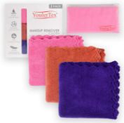 RRP £40 Set of 4 x 3-Pack YoulerTex Reusable Makeup Remover Cloth, 8 inch X 16 inch, Ultra-soft