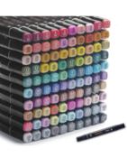 RRP £34.99 Belleza Suprema Alcohol Markers 100 Colours Professional Dual Tip Markers