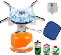 RRP £38 Set of 2 x Vihir Backpacking Stove Portable Camping Stove Burner, Small Backpack Stoves with