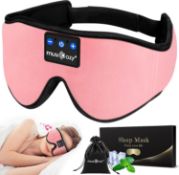 Set of 2 x MUSICOZY Breathable Eye Mask Headphones for Side Sleeper, Unique Ice Silk Cool Feeling