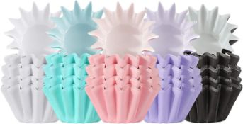 RRP £70 Set of 5 x 200 Pieces Wave Cupcake Liners Flared Cupcake Baking Cups Wrappers Paper