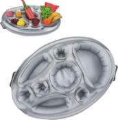 RRP £140 Set of 10 x Inflatable Floating Drink Holder, 8 Holes Pool Food Drink Tray,pool Bar,Snack