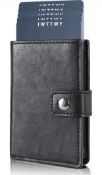 RRP £60 Set of 3 x IWTTWY Card Holder Wallet Men's Credit Card Wallet RFID Blocking Leather Ultra