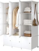 RRP £59.99 JOISCOPE Portable Wardrobe for Bedroom Foldable Wardrobe With Clothes Hanging Rails,