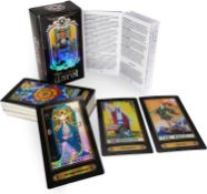 RRP £90 Set of 10 x GIMURM Tarot Cards Deck with Guidebook Sets,Holographic Classic 78-Tarot Cards