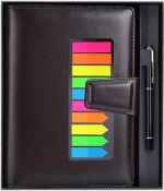 RRP £24 Set of 2 x VIEWLON Refillable Notebook A5, Binder Leather Notepad, with Pen Index Sticker,