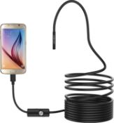 RRP £40 Set of 2 x USB Endoscope 5.5mm Pancellent 2 in 1 Waterproof Borescope Inspection Camera with