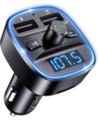 RRP £96 Set of 8 x Oria Bluetooth FM Transmitter for Car Wireless In-Car Radio Adapter Car Kit