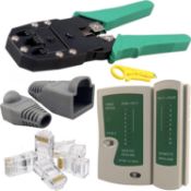 Set of 2 x Ethernet Kit Network Cable Socket Tester Crimper Cutter Stripper Multi-Purpose