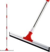 RRP £34 Set of 2 x Mitclear 17In Floor Squeegee Mop with Extension Poles(58IN), Wet Room Rubber