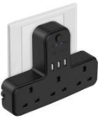 RRP £28 Set of 2 x JSVER Plug Adapters with USB Ports