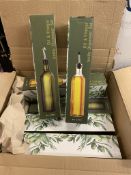 RRP £70 Set of 7 x Cymax Olive Oil Dispenser Bottle Set,17oz/500ml Green Glass Oil & Vinegar Cruet