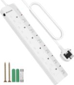 RRP £19.99 DEWENWILS 6 Way Surge Protected Extension Lead with Individual Switches and Indicator