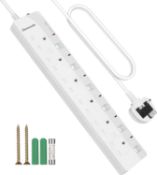 RRP £21.99 DEWENWILS 6 Way Extension Lead with Individual Switches, Surge Protected Extension