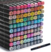 RRP £34.99 Belleza Suprema Alcohol Markers 100 Colours Professional Dual Tip Markers